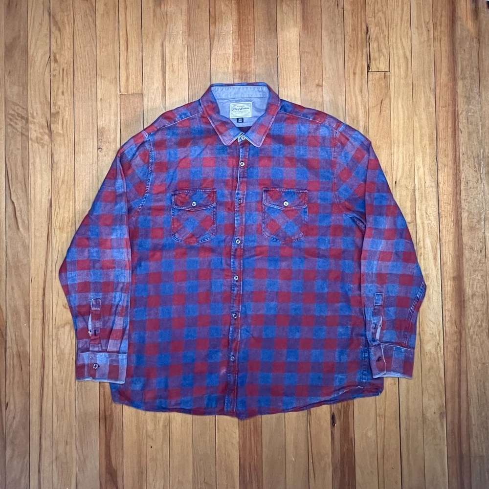 Red and Blue Plaid Men's Shirt
